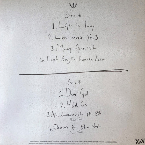 Demos (Do Not Share) Vol 1 by Ren, Vinyl, 12", 33 ⅓ RPM, EP, Limited Edition, White, 2020: photo 2